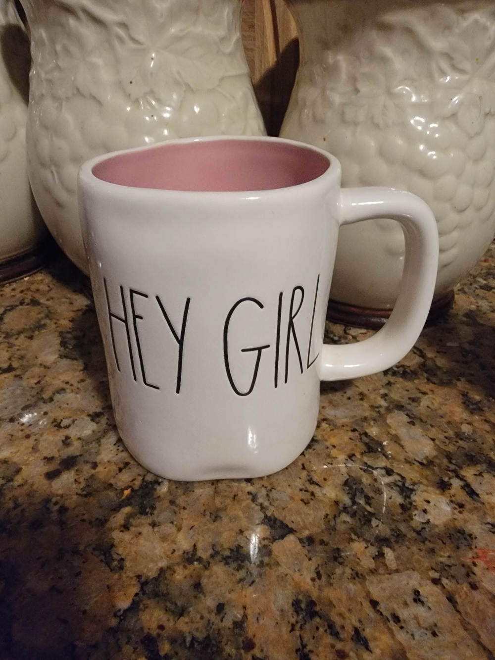 Rae Dunn "Hey Girl" Artisan Collection White Ceramic Mug
